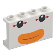 Panel 1 × 4 × 2 with Duck Face, Black Eyes, Orange Beak, red Dots print White