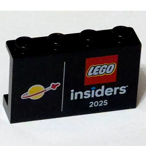 Panel 1 × 4 × 2 with Classic Space Logo, LEGO Logo, 'insiders 2025' print Black
