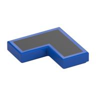 Tile 2 × 2 Corner with Black Surface print Blue