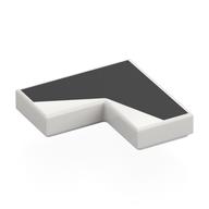 Tile 2 × 2 Corner with Black Shapes print Weiß