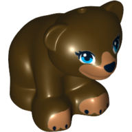 Animal, Bear, Small with Hole in Top and Blue Eyes Print Dunkelbraun