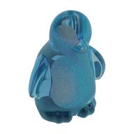 Animal, Bird, Penguin with Opal Trans-Light Blue Chest and Face Pattern Transparent-Hellblau