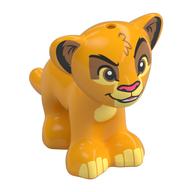 Animal, Big Cat Cub with Medium Nougat Eyeshadows, Dark Pink Nose, Bright Light Yellow Nose, Toes print Leuchtendes Hellorange