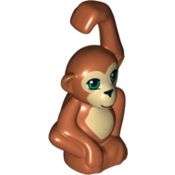 Animal, Monkey / Ape / Orangutan with Dark Tan Face and Stomach Print Dunkelorange