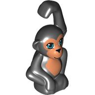 Animal, Monkey / Ape / Orangutan with Medium Nougat Face and Stomach Print Schwarz