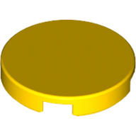 Tile Round 2 × 2 with Bottom Stud Holder Yellow