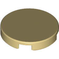 Tile Round 2 × 2 with Bottom Stud Holder Beige