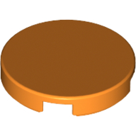 Tile Round 2 × 2 with Bottom Stud Holder Orange