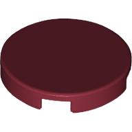 Tile Round 2 × 2 with Bottom Stud Holder Dunkelrot