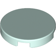 Tile Round 2 × 2 with Bottom Stud Holder Light Aqua