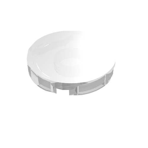 Tile Round 2 × 2 with Bottom Stud Holder Transparent