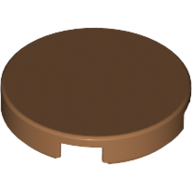 Tile Round 2 × 2 with Bottom Stud Holder Medium Nougat