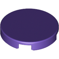 Tile Round 2 × 2 with Bottom Stud Holder Dunkellila