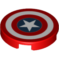 Tile Round 2 × 2 with Captain America Star Print Red
