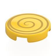 Tile Round 2 × 2 with Gold Swirl print Gelb