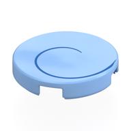 Tile Round 2 × 2 with Dark Blue Spiral, Left Print Bright Light Blue