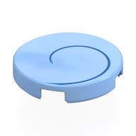 Tile Round 2 × 2 with Dark Blue Spiral, Right Print Bright Light Blue