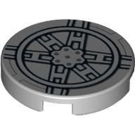Tile Round 2 × 2 with Tie Fighter Mechanical Print Hellblaugrau