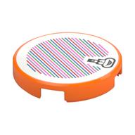 Tile Round 2 × 2 with Iggy Head and Barcode Print (Sticker) in Orange