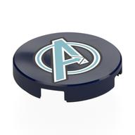 Tile Round 2 × 2 with Sand Blue/White Avengers Logo print Dunkelblau