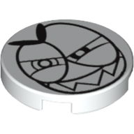 Tile Round 2 × 2 with Grinning Nixel Face Print