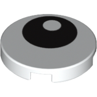 Tile Round 2 × 2 with Offset Black Eye Print White