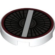 Tile Round 2 × 2 with ARC-170 Engine Inlet Print Weiß