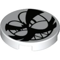 Tile Round 2 × 2 with Grinning Nixel Face Print White