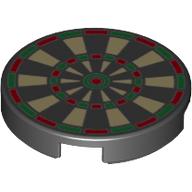 Tile Round 2 × 2 with Dart Board Print Black