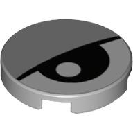 Tile Round 2 × 2 with Eye and Eyelid Print Hellblaugrau