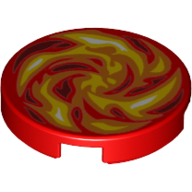 Tile Round 2 × 2 with Fire Print Rot