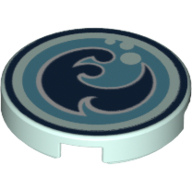 Tile Round 2 × 2 with Water Power Icon Print Hellaqua