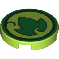 Tile Round 2 × 2 with Earth Power Icon Print Lime