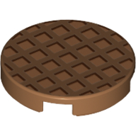 Tile Round 2 × 2 with Waffle Print Mittelnougat