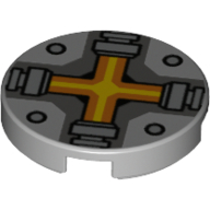 Tile Round 2 × 2 with Nexo Knights Ammunition Print Hellblaugrau