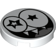 Tile Round 2 × 2 with Starry Eyed Nixel Face Print White