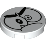 Tile Round 2 × 2 with Puzzled Nixel Face Print White