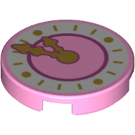 Tile Round 2 × 2 with White Clockface and Gold Hands Print Leuchtrosa