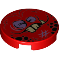 Tile Round 2 × 2 with Nexo Knights Globlin Injured Face Print Rot