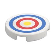 Tile Round 2 × 2 with Archery Target Print White