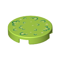 Tile Round 2 × 2 with Green Foliage Print