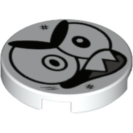 Tile Round 2 × 2 with Injured Nixel Face Print White
