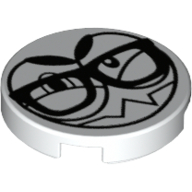 Tile Round 2 × 2 with Nixel in Glasses Face Print Weiß