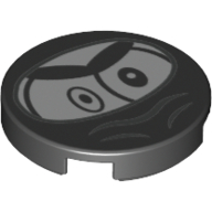 Tile Round 2 × 2 with Ninja Nixel Face Print Black