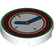 Tile Round 2 × 2 with Clock Face Print Weiß