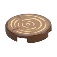 Tile Round 2 × 2 with Tree Trunk / Wood Log Print