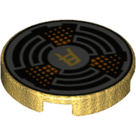 Tile Round 2 × 2 with Speaker Print Perlgold
