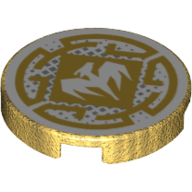 Tile Round 2 × 2 with White Dragon print Perlgold