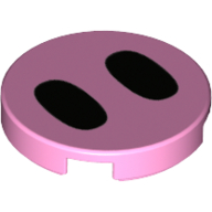 Tile Round 2 × 2 with 2 Black Ovals (Pig Snout) print Leuchtrosa