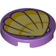 Tile Round 2 × 2 with Clam Shell print Mittellavendel